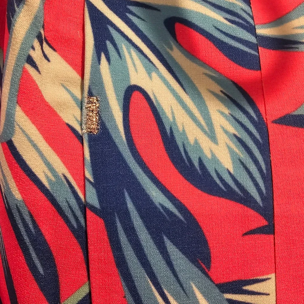 Vast Titanium 22 Mens Board Shorts Pink Blue Tropical Monstera Leaf Size 36 Tie